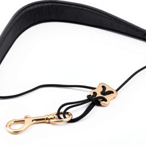 Black Padded Leather Saxophone Strap for Musicians-0