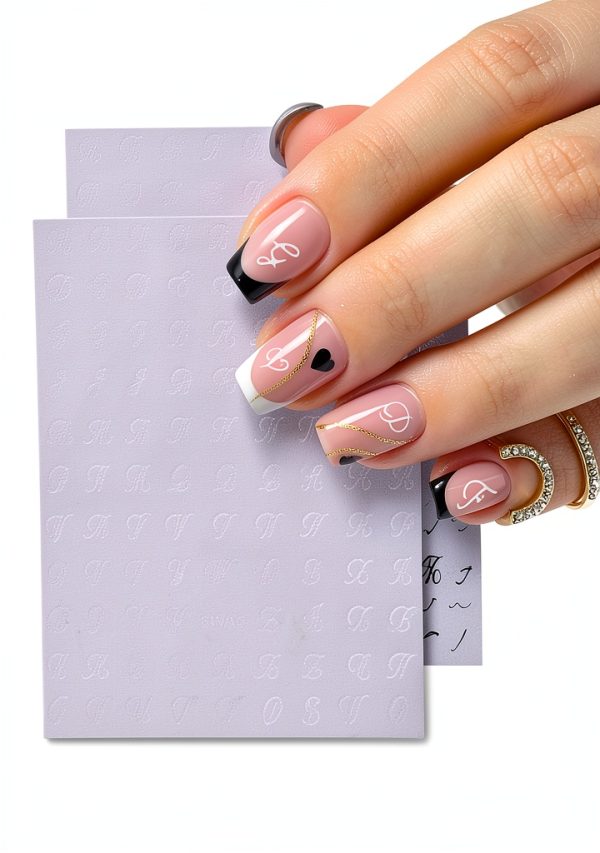 Letter Nail Stickers Qdsuh Brand Nail Art-2