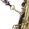 Black Padded Leather Saxophone Strap for Musicians-2