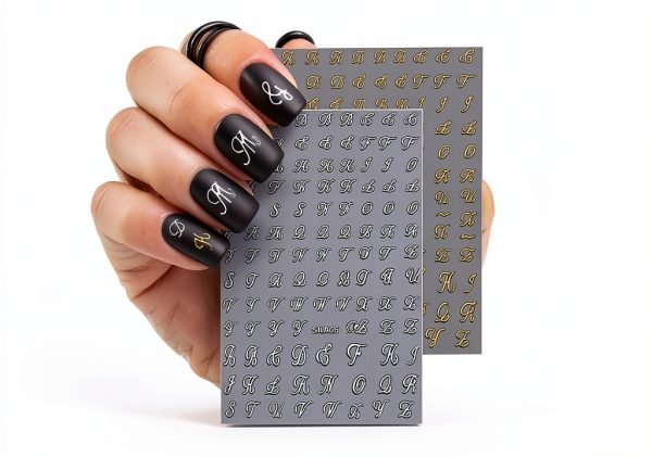 Letter Nail Stickers Qdsuh Brand Nail Art-3