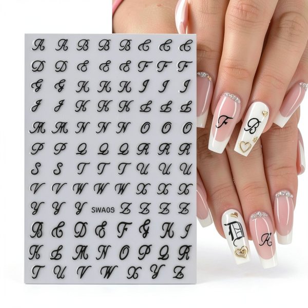 Letter Nail Stickers Qdsuh Brand Nail Art-1