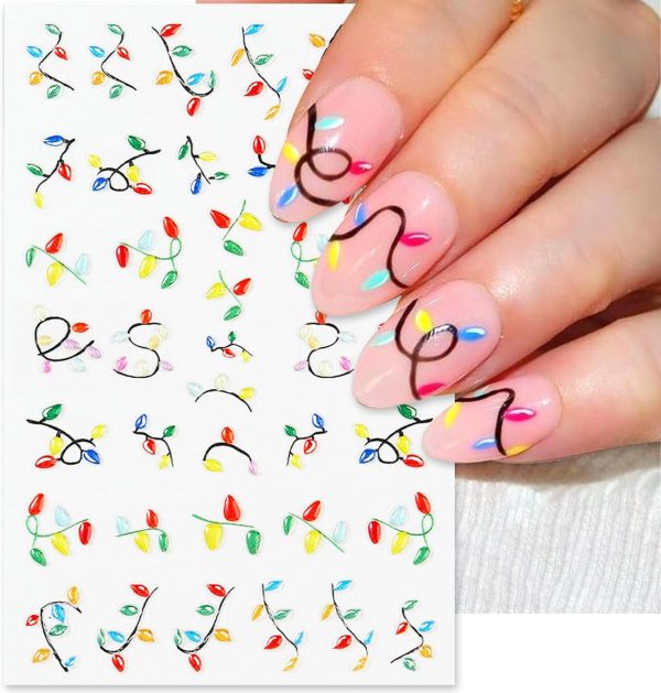 Embossed Christmas Light String Nail Stickers IDDFEVE-7