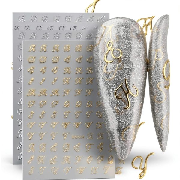 Letter Nail Stickers Qdsuh Brand Nail Art-7