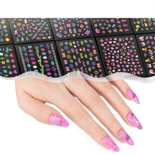Fandamei Flower Nail Stickers for Kids-2