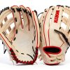 Worth 13" Pro H-Web Softball Glove Leather Catcher Mitt-0