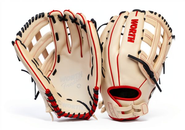Worth 13" Pro H-Web Softball Glove Leather Catcher Mitt-0