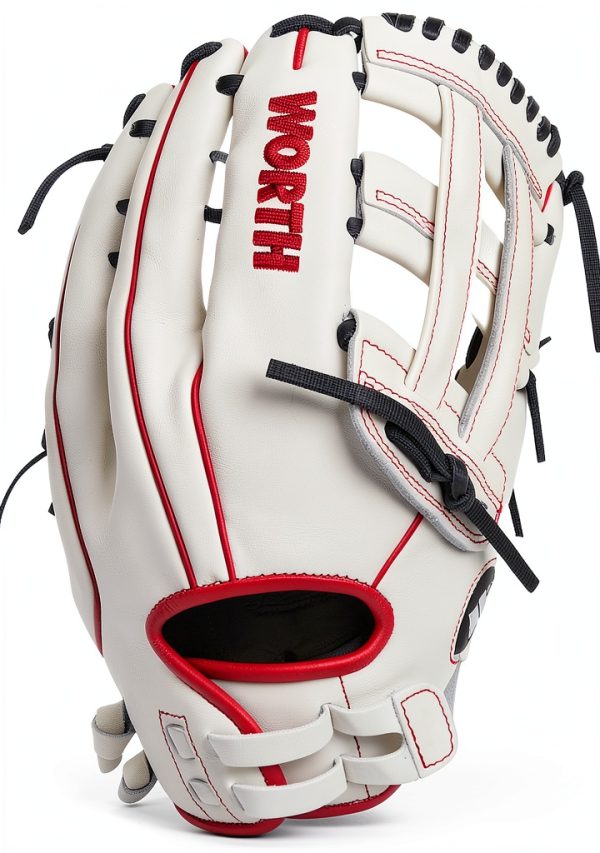 Worth 13" Pro H-Web Softball Glove Leather Catcher Mitt-4