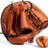 Adult Baseball Glove Softball Catchers Mitt PVC Leather-0