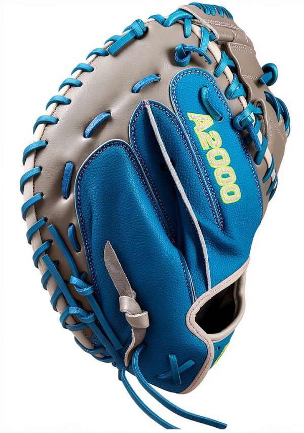 Wilson Fastpitch Softball Catcher's Mitt 34" Sky Blue Grey Lavender-6