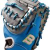 Wilson Fastpitch Softball Catcher's Mitt 34" Sky Blue Grey Lavender-5