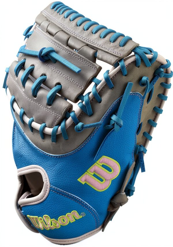 Wilson Fastpitch Softball Catcher's Mitt 34" Sky Blue Grey Lavender-5