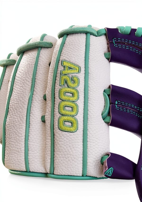 Wilson A2000 Outfield Glove 12.25" Left Hand White/Purple/Seafoam-9