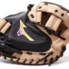 Mizuno Franchise Fastpitch Catcher's Mitt 34" Grey/Black Leather-2