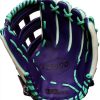 Wilson A2000 Outfield Glove 12.25" Left Hand White/Purple/Seafoam-5