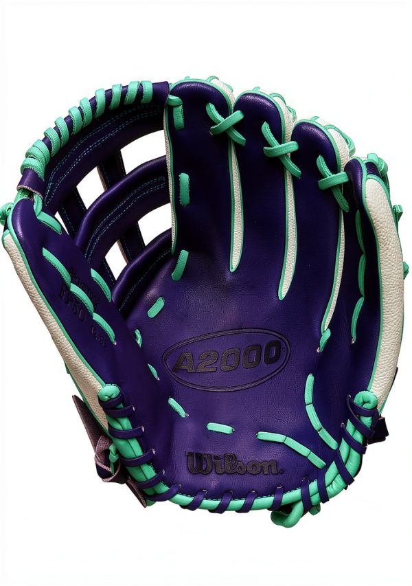 Wilson A2000 Outfield Glove 12.25" Left Hand White/Purple/Seafoam-5