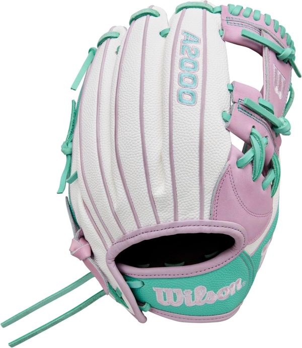 Wilson A2000 Fastpitch Softball Infield Glove 11.75" White Seafoam-4