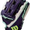 Wilson A2000 Outfield Glove 12.25" Left Hand White/Purple/Seafoam-6