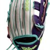 Wilson A2000 Outfield Glove 12.25" Left Hand White/Purple/Seafoam-4