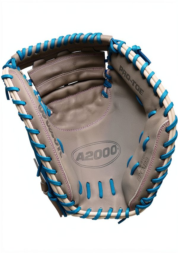 Wilson Fastpitch Softball Catcher's Mitt 34" Sky Blue Grey Lavender-4