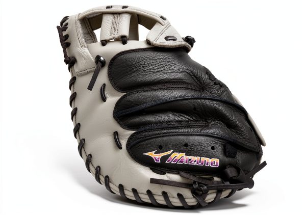 Mizuno Franchise Fastpitch Catcher's Mitt 34" Grey/Black Leather-3