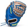Wilson Fastpitch Softball Catcher's Mitt 34" Sky Blue Grey Lavender-3