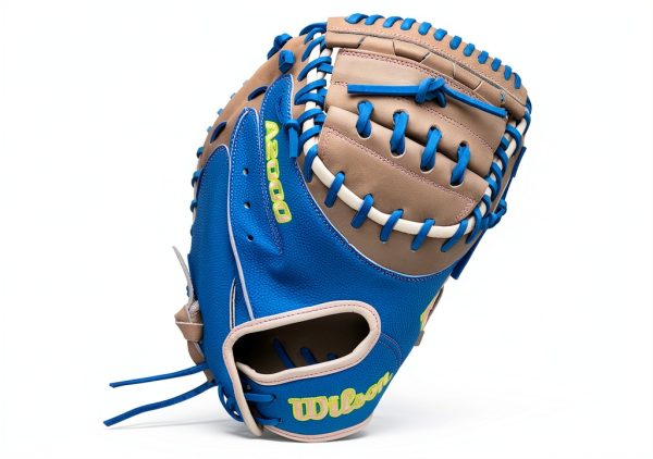 Wilson Fastpitch Softball Catcher's Mitt 34" Sky Blue Grey Lavender-3