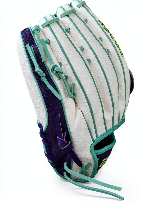 Wilson A2000 Outfield Glove 12.25" Left Hand White/Purple/Seafoam-7