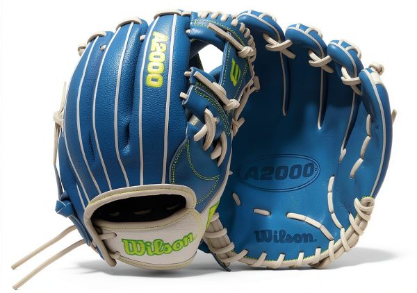 Wilson A2000 Fastpitch Softball Glove Sky Blue/White Infield 12"-0