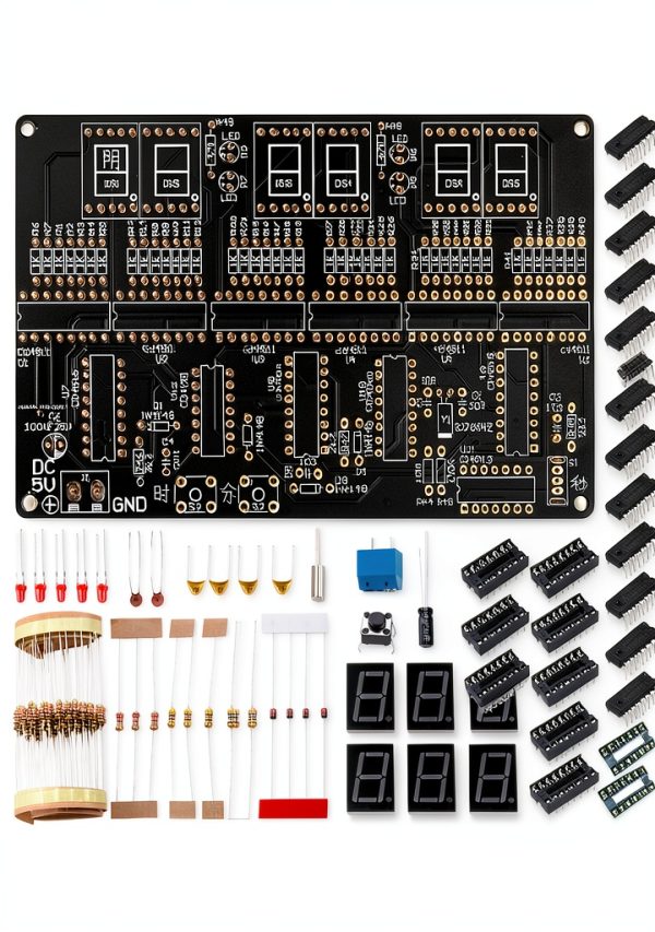 DIY Electronic Clock Kit ZORZA 6-Digit 4.5-5.5V Soldering Set-0