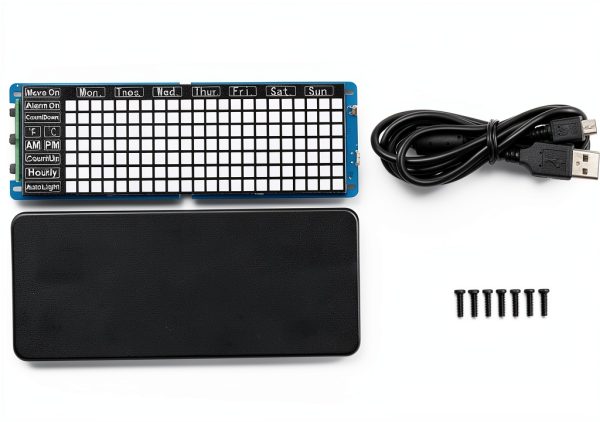 Waveshare Rectangle Clock for Raspberry Pi Pico Green 190mm LED DS3231-1